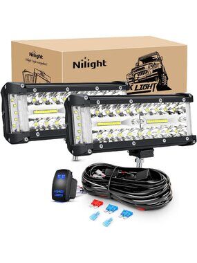 7-Inch LED Light Bar Combo - Spot & Flood Lights with Wiring Harness for